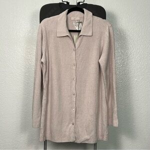 Barefoot Dreams Cozy Chic Ultra Lite Ribbed Button Down Cardigan Luster Size XL